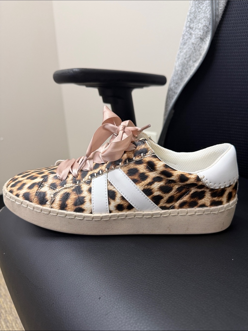 Corkys Leopard Print Sneakers with Blush Satin Laces